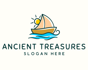 Vacation Sailing Boat logo design