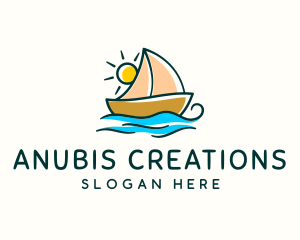 Vacation Sailing Boat logo design