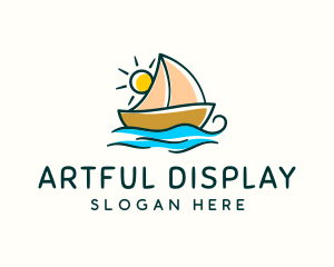 Vacation Sailing Boat logo design