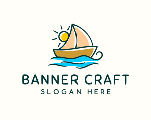 Vacation Sailing Boat logo design