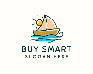 Vacation Sailing Boat logo design