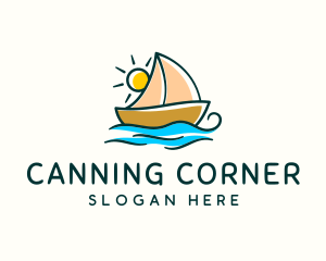 Vacation Sailing Boat logo design