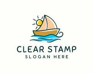 Vacation Sailing Boat logo design