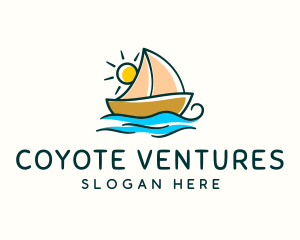 Vacation Sailing Boat logo design