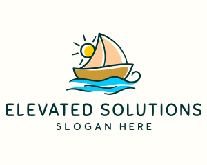 Vacation Sailing Boat logo design