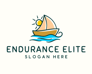 Vacation Sailing Boat logo design