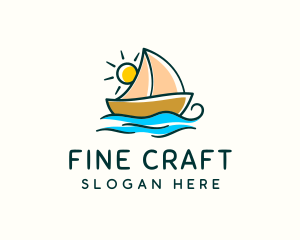 Vacation Sailing Boat logo design