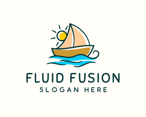 Vacation Sailing Boat logo design