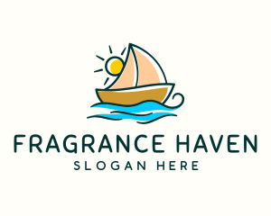 Vacation Sailing Boat logo design