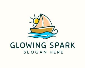 Vacation Sailing Boat logo design