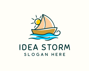 Vacation Sailing Boat logo design