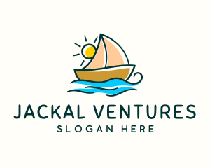 Vacation Sailing Boat logo design