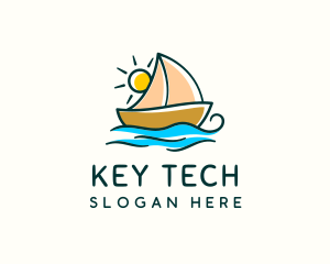 Vacation Sailing Boat logo design