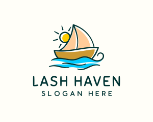 Vacation Sailing Boat logo design