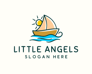 Vacation Sailing Boat logo design