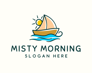 Vacation Sailing Boat logo design