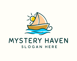 Vacation Sailing Boat logo design