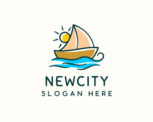 Vacation Sailing Boat logo design