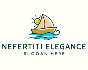 Vacation Sailing Boat logo design