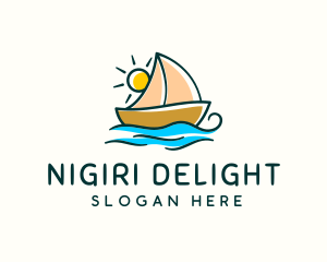 Vacation Sailing Boat logo design