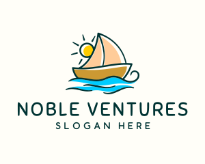 Vacation Sailing Boat logo design