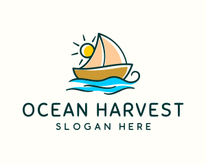 Fishery - Vacation Sailing Boat logo design