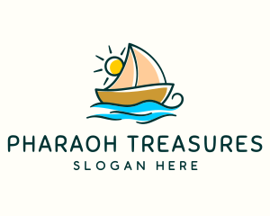 Vacation Sailing Boat logo design