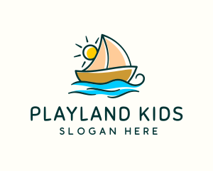 Vacation Sailing Boat logo design