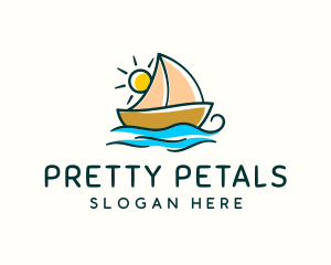 Vacation Sailing Boat logo design