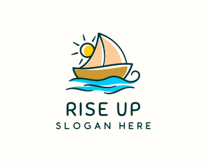 Vacation Sailing Boat logo design