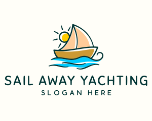 Vacation Sailing Boat logo design