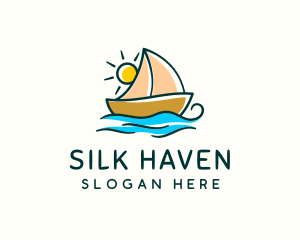 Vacation Sailing Boat logo design