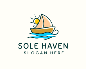 Vacation Sailing Boat logo design