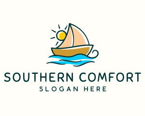 Vacation Sailing Boat logo design