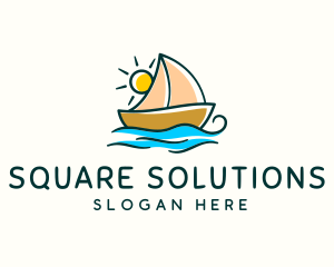 Vacation Sailing Boat logo design