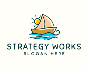 Vacation Sailing Boat logo design