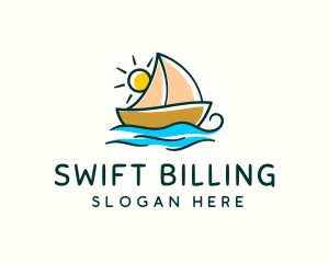 Vacation Sailing Boat logo design