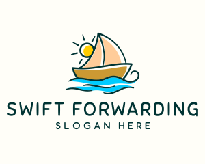 Vacation Sailing Boat logo design