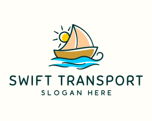 Vacation Sailing Boat logo design