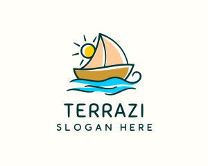 Vacation Sailing Boat logo design