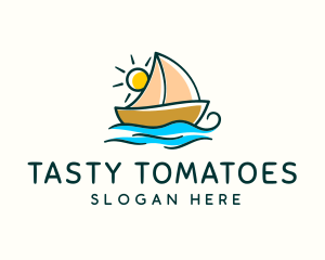 Vacation Sailing Boat logo design