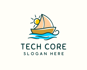 Vacation Sailing Boat logo design