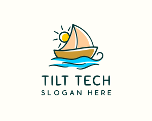 Vacation Sailing Boat logo design