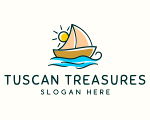 Vacation Sailing Boat logo design