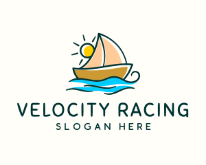 Vacation Sailing Boat logo design