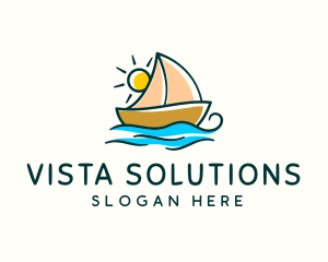 Vacation Sailing Boat logo design