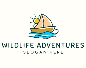 Vacation Sailing Boat logo design