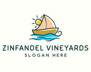 Vacation Sailing Boat logo design