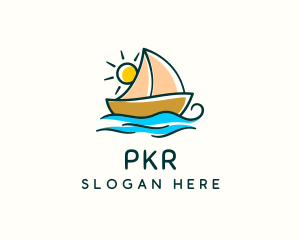 Vacation Sailing Boat logo design