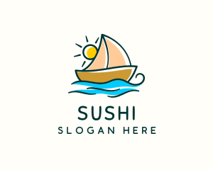 Vacation Sailing Boat logo design